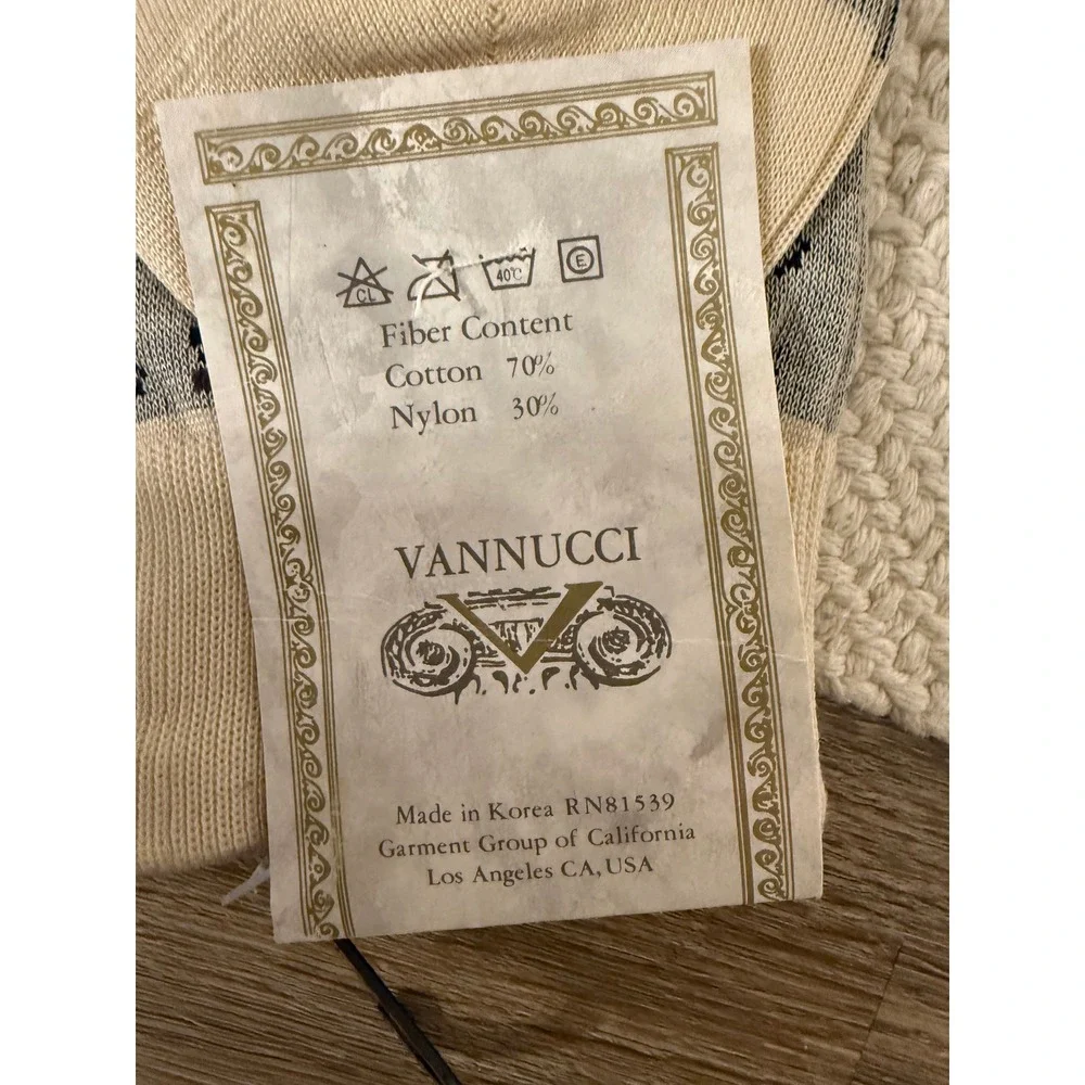 Vannucci Men's Cotton Blend Dress Socks XO Pattern Grey Beige One‎ Size